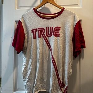 True religion Red and White Graphic T-Shirt
